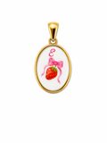Ciondolo Fragola Fiocco Rosa